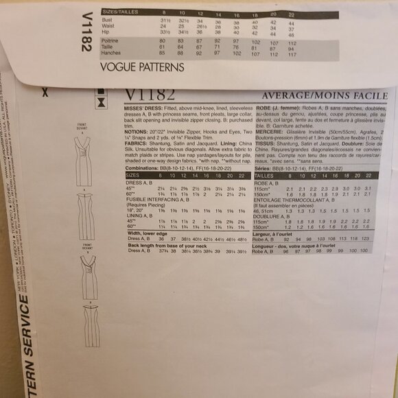 Vintage Vogue Patterns - Anne Klein/Kay Unger - Picture 4 of 9
